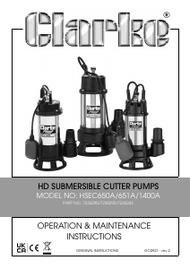 Handleiding Clarke HSEC 651A Waterpomp