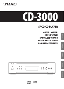 Manual de uso TEAC CD-3000 Reproductor de CD