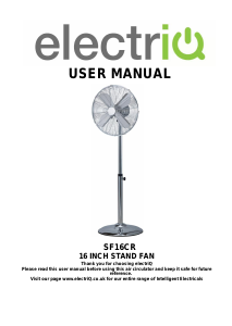 Handleiding ElectriQ SF16CR Ventilator