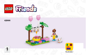 Vadovas Lego set 42666 Friends Kačių gimtadienio vakarėlis ir namelis medyje