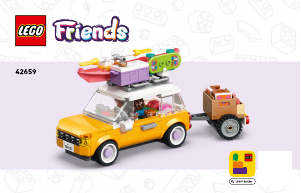 Manual Lego set 42659 Friends Carro para Viagem de Férias da Amizade