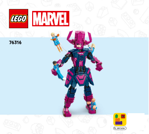 Vadovas Lego set 76316 Super Heroes Fantastiškasis ketvertas prieš Galaktą konstruojama figūrėlė