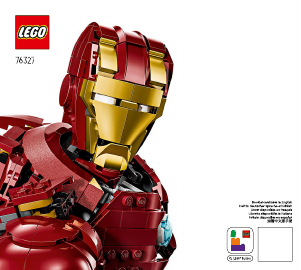 Vadovas Lego set 76327 Super Heroes Geležinio žmogaus MK4 biustas