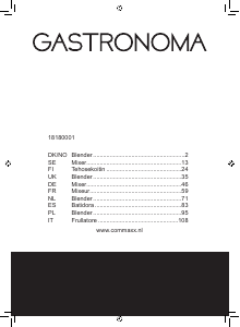 Käyttöohje Gastronoma 18180001 Tehosekoitin