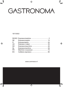 Mode d’emploi Gastronoma 18110002 Machine à expresso