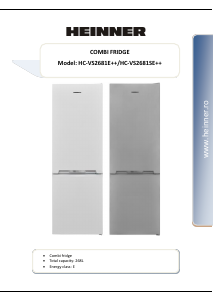 Manual Heinner HC-VS2681SE++ Combina frigorifica