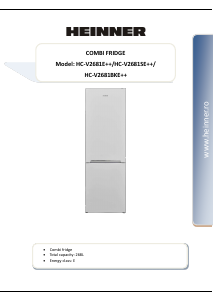 Manual Heinner HC-V2681E++ Combina frigorifica
