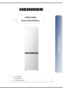 Manual Heinner HCNF-HS255E++ Combina frigorifica