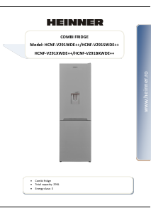 Manual Heinner HCNF-V291WDE++ Combina frigorifica
