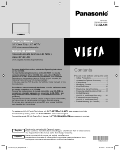 Mode d’emploi Panasonic TC-32LX44 Viera Téléviseur LCD