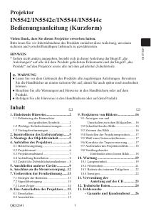 Bedienungsanleitung InFocus IN5544 Projektor
