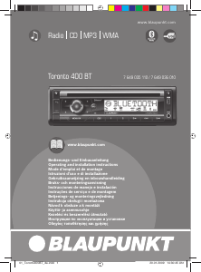 Brugsanvisning Blaupunkt Toronto 400 BT Bilradio