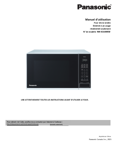 Mode d’emploi Panasonic NN-SC64MWC Micro-onde