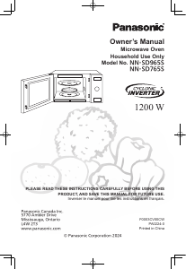 Manual Panasonic NN-SD765SC Microwave