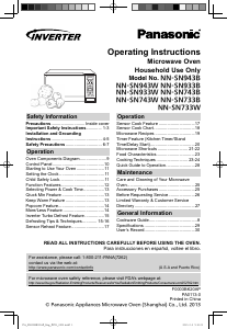 Manual Panasonic NN-SN743W Microwave