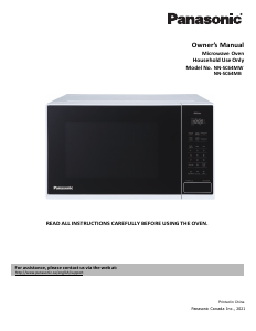Manual Panasonic NN-SC64MBC Microwave