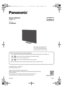 Manual de uso Panasonic TV-65Z85AP Televisor de OLED