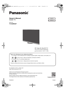 Manual de uso Panasonic TV-65Z95AP Televisor de OLED