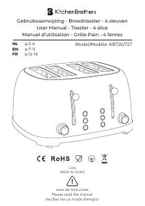 Mode d’emploi KitchenBrothers KB726 Grille pain