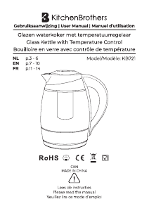 Mode d’emploi KitchenBrothers KB721 Bouilloire