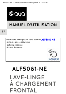 Mode d’emploi AYA ALF5081-NE Lave-linge