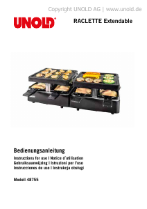 Mode d’emploi Unold 48755 Gril raclette