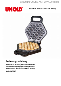 Manuale Unold 482450 Bobby Macchina per waffle