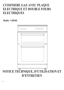 Mode d’emploi SABA CDF60S Cuisinière