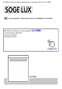 Mode d’emploi Sogelux SLV788X Lave-vaisselle