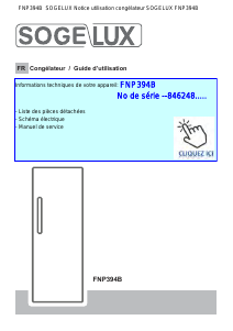 Mode d’emploi Sogelux FNP394B Congélateur