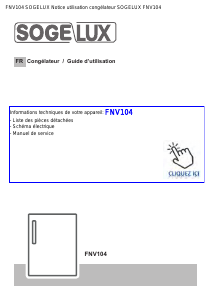 Mode d’emploi Sogelux FNV104 Congélateur