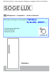 Mode d’emploi Sogelux FNP395LX Congélateur