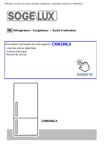 Mode d’emploi Sogelux CNW290LX Réfrigérateur combiné