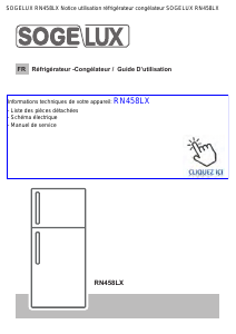 Mode d’emploi Sogelux RN458LX Réfrigérateur combiné