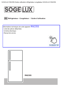 Mode d’emploi Sogelux RN235S Réfrigérateur combiné