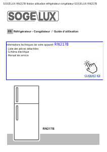 Mode d’emploi Sogelux RN217B Réfrigérateur combiné