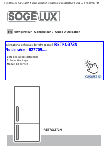 Mode d’emploi Sogelux RETRO373N Réfrigérateur combiné