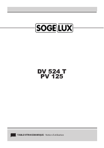 Mode d’emploi Sogelux DV524T Table de cuisson