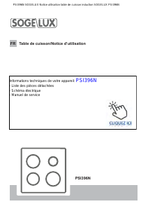 Mode d’emploi Sogelux PSI396N Table de cuisson