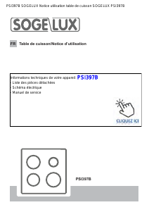 Mode d’emploi Sogelux PSI397B Table de cuisson