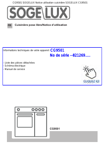 Mode d’emploi Sogelux CG9501 Cuisinière