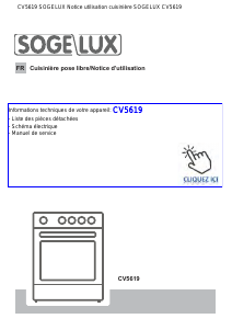 Mode d’emploi Sogelux CV5619 Cuisinière