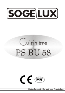 Mode d’emploi Sogelux PSBU58TF Cuisinière