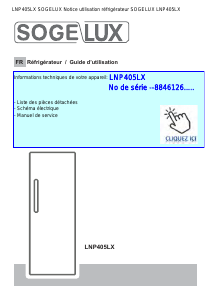 Mode d’emploi Sogelux LNP405LX Réfrigérateur