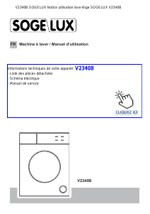 Mode d’emploi Sogelux V2340B Lave-linge