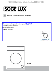 Mode d’emploi Sogelux V2369 Lave-linge