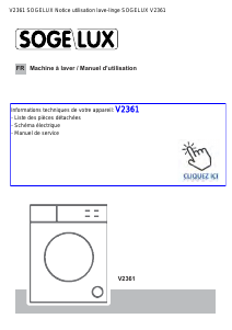 Mode d’emploi Sogelux V2361 Lave-linge