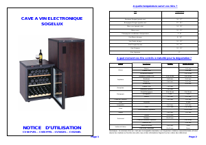 Mode d’emploi Sogelux CV3162EL Cave à vin
