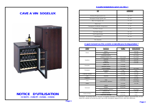 Mode d’emploi Sogelux CV3162 Cave à vin