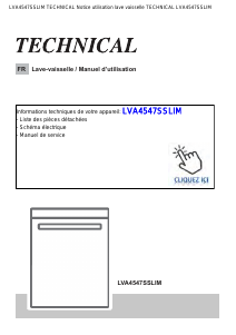 Mode d’emploi Technical LVA4547SSLIM Lave-vaisselle